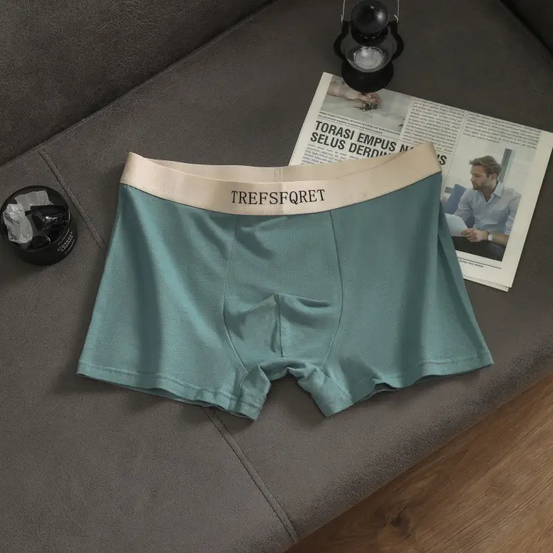 Men Cotton Antibacterial Light Blue Shorts Underwear - Image 4