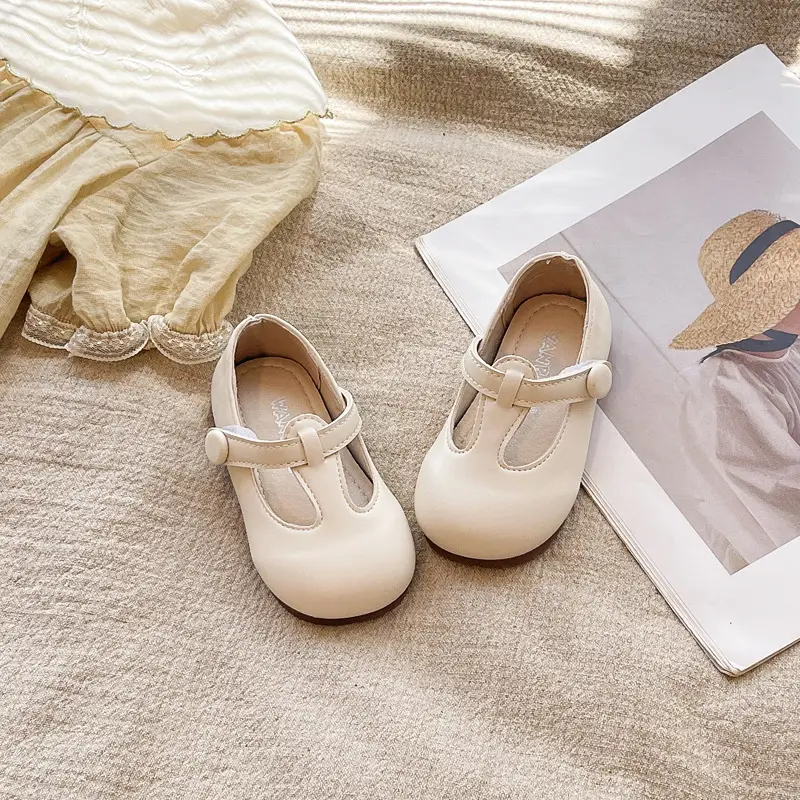 Spring and Autum Baby Girl Shoes 0-1-3 Years Old Princess Flats Baby Small Leather Shoes Non-Slip Soft Sole Toddler Shoes