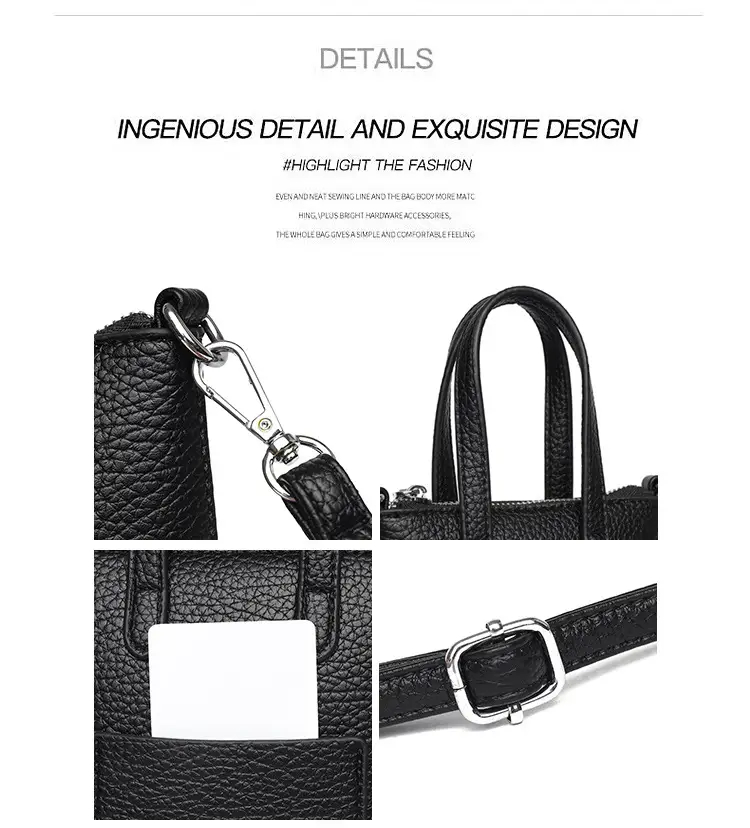 Black Crossbody Phone Coin Bag for Women — feature 9