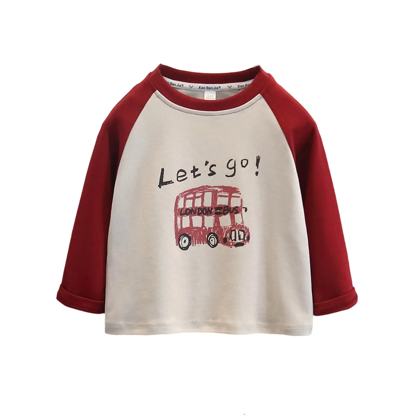 Boys Raglan Sleeve T-Shirt White Red 2025
