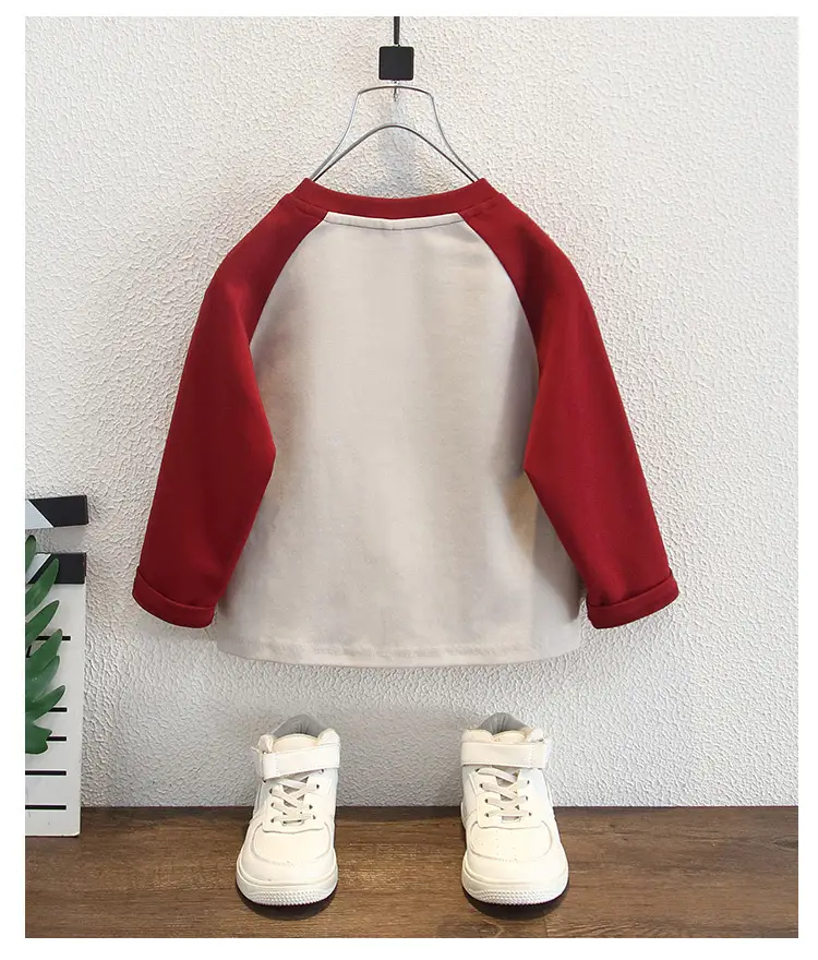 Boys Raglan Sleeve T-Shirt White Red 2025 — feature 10