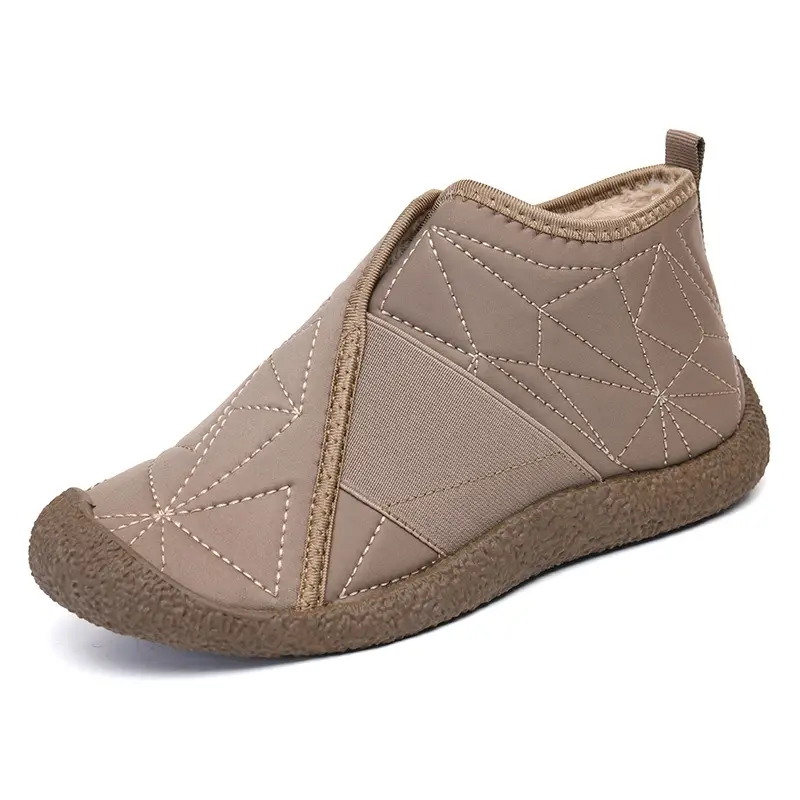 Women's Cotton Shoes 2025 Winter New Flat Boots with Plush Lining, Thickened Slip-On Fashion Casual Snow Boots, Women's Short Boots - Image 7
