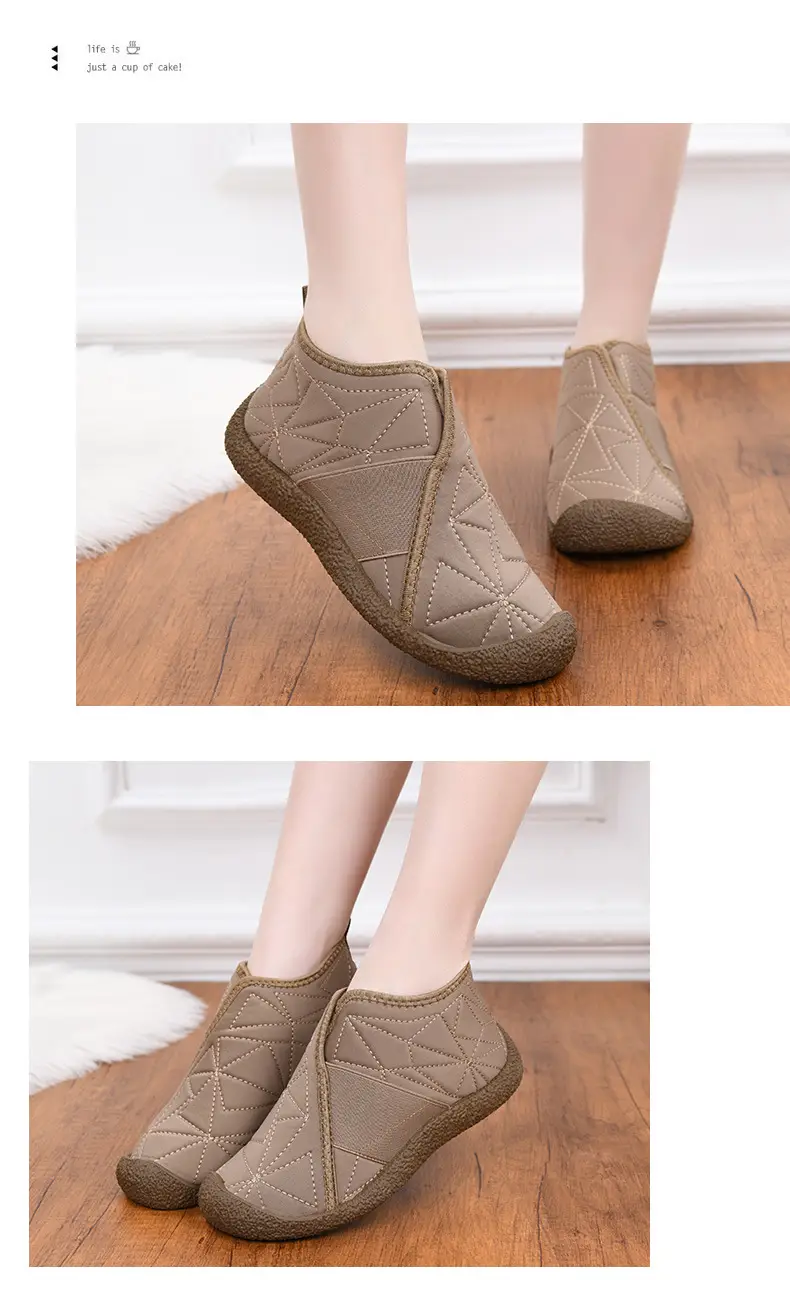 Women's Cotton Shoes 2025 Winter New Flat Boots with Plush Lining, Thickened Slip-On Fashion Casual Snow Boots, Women's Short Boots — feature 11