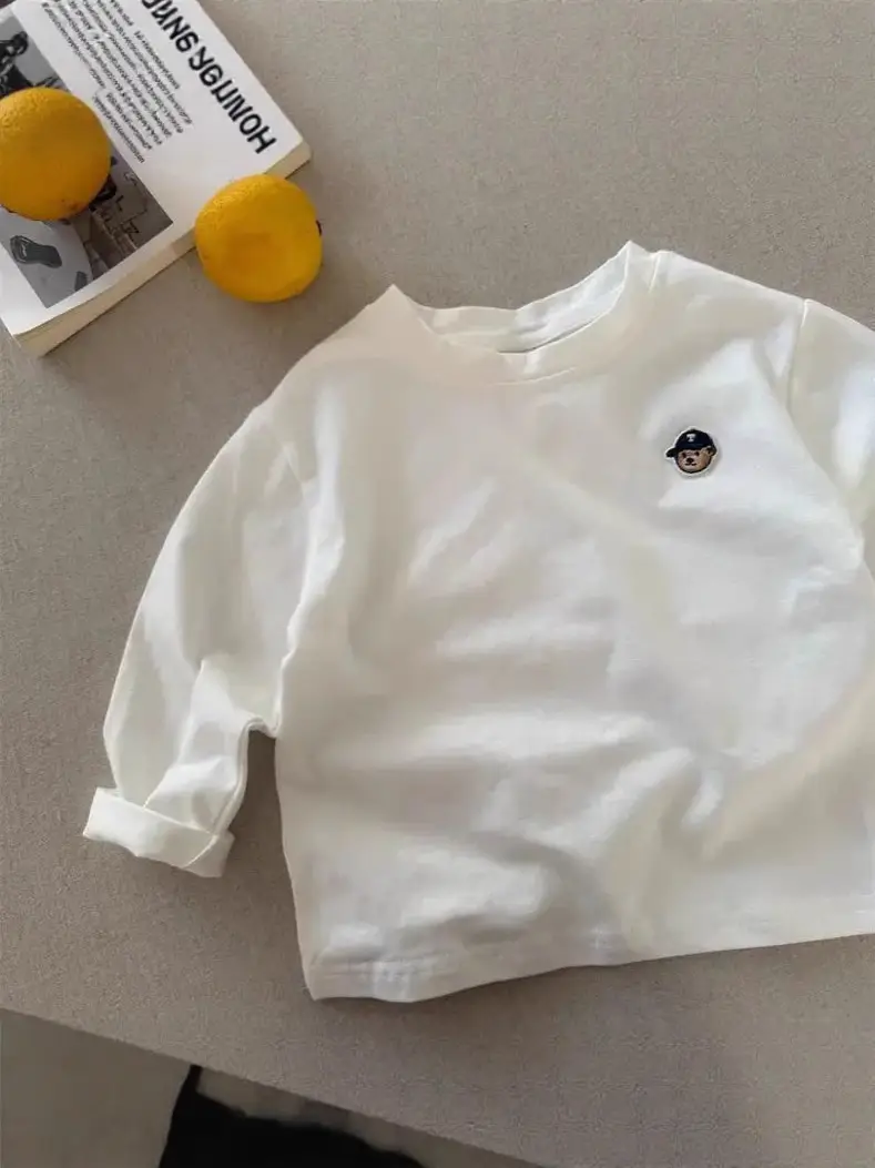 Boys Long Sleeve White T-Shirt 2026 Spring Autumn - Image 9