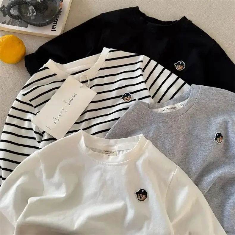 Boys Long Sleeve White T-Shirt 2026 Spring Autumn — feature 5
