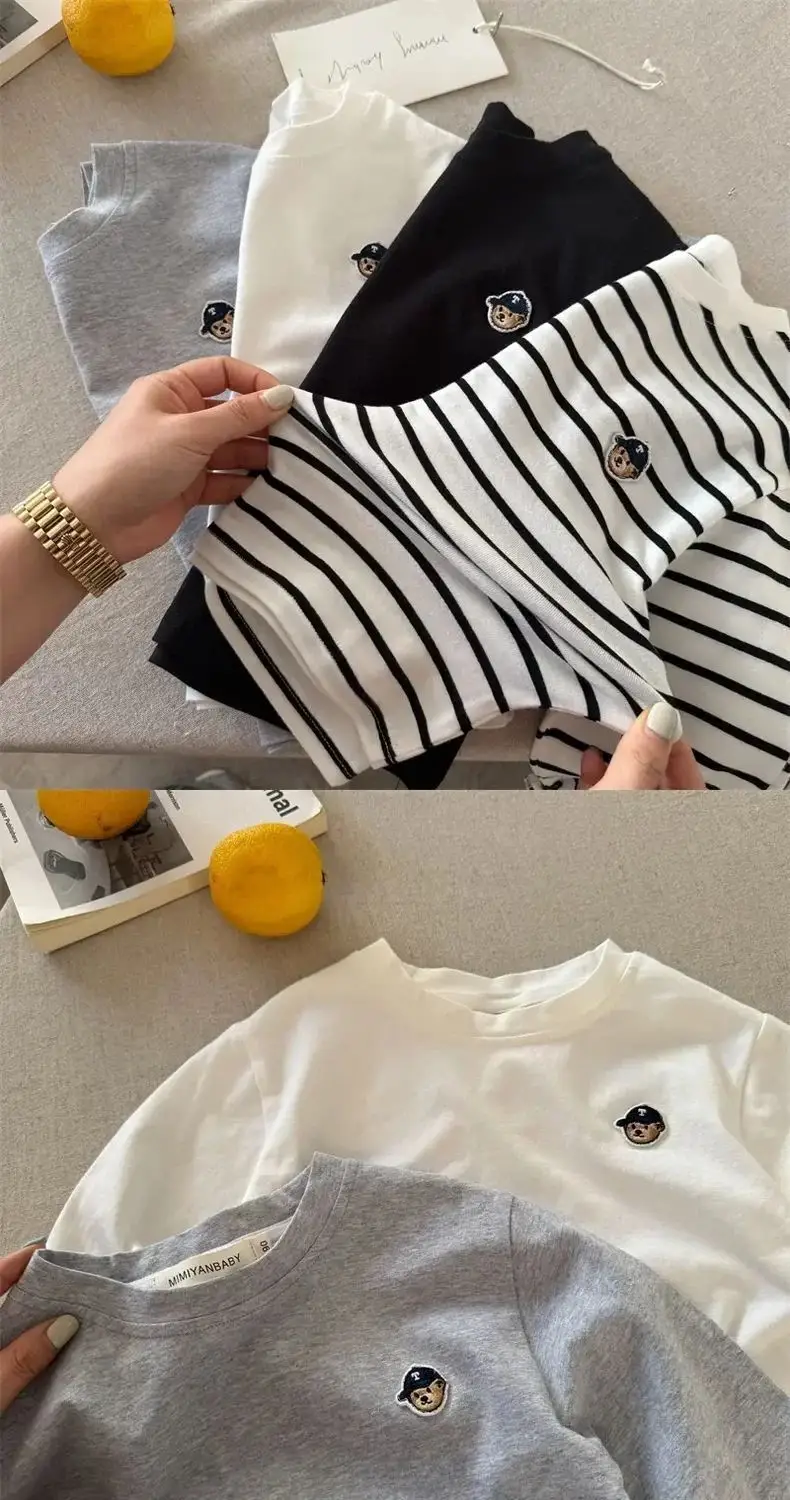 Boys Long Sleeve White T-Shirt 2026 Spring Autumn — feature 9