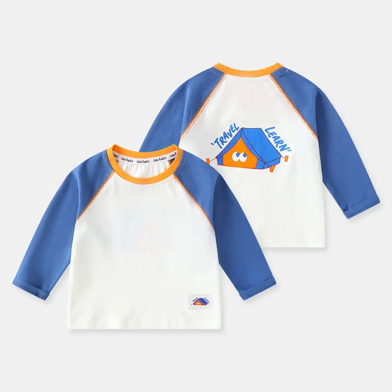 2025 Baby T-Shirt Autum Girls Long Sleeve Yellow White - Image 2