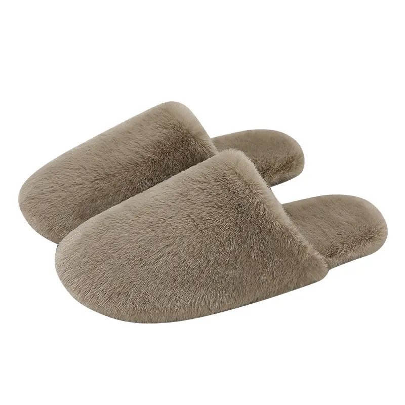 Home Furry Slippers for Women Winter Plush Warm Anti-Slip Indoor Household Men's Plus Velvet Cotton Slippers Men's Winter Wholesale - Image 9