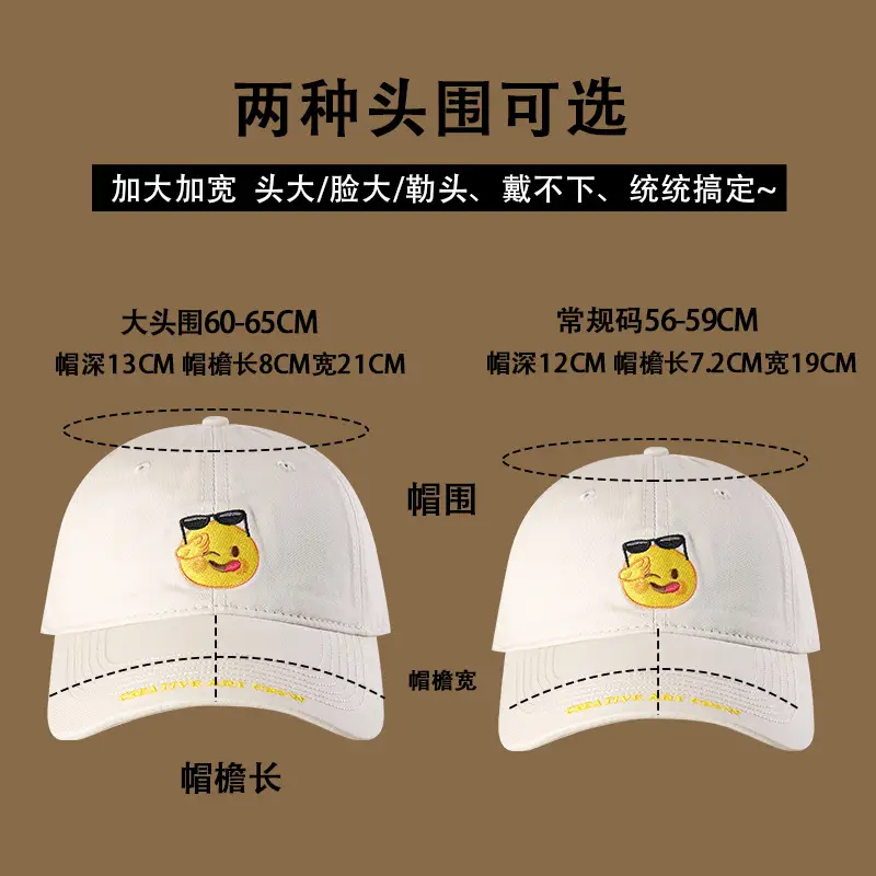 2025 Women's Smiling Face Cap White 65cm — feature 10