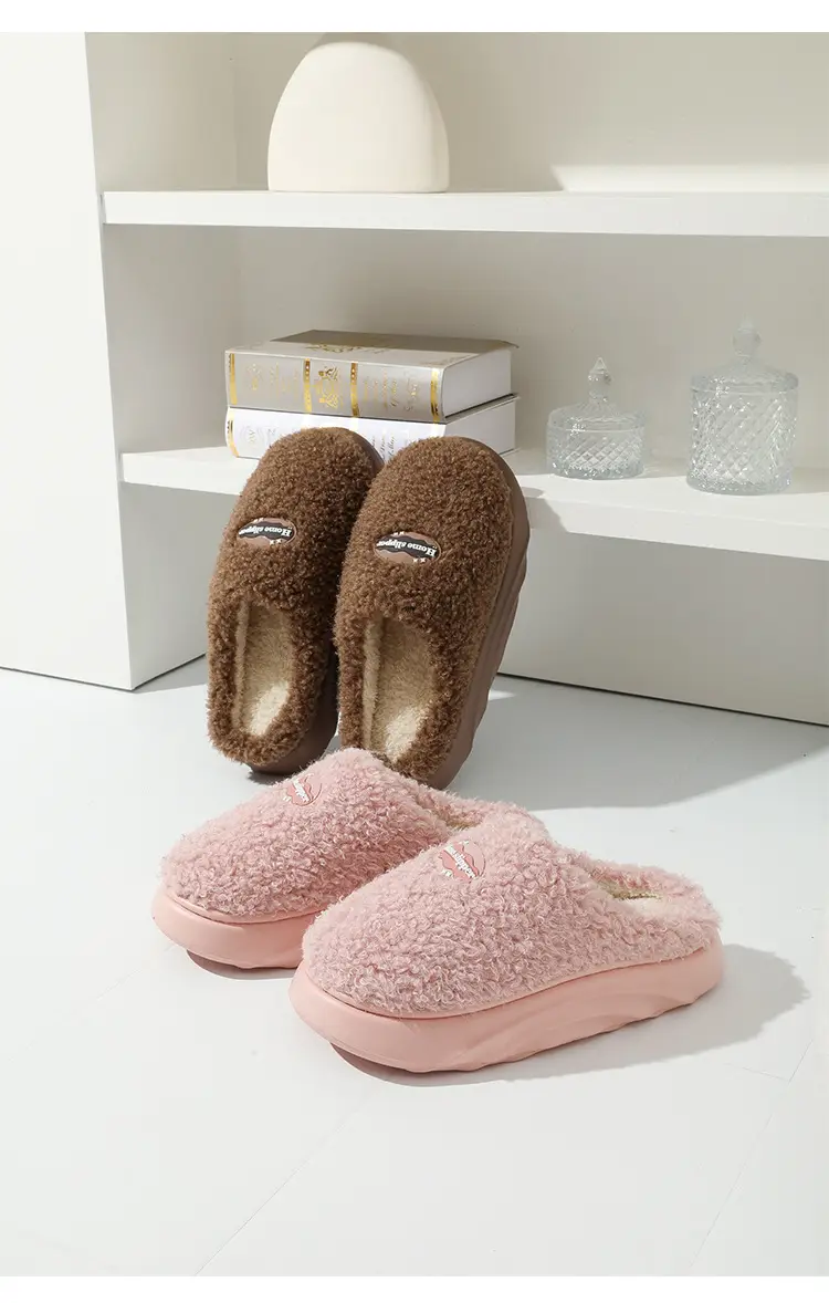 Cotton Slippers for Women 2025 New Autumn and Winter Indoor Home Non-Slip Silent Plush Warm Home Furry Slippers for Women — feature 4