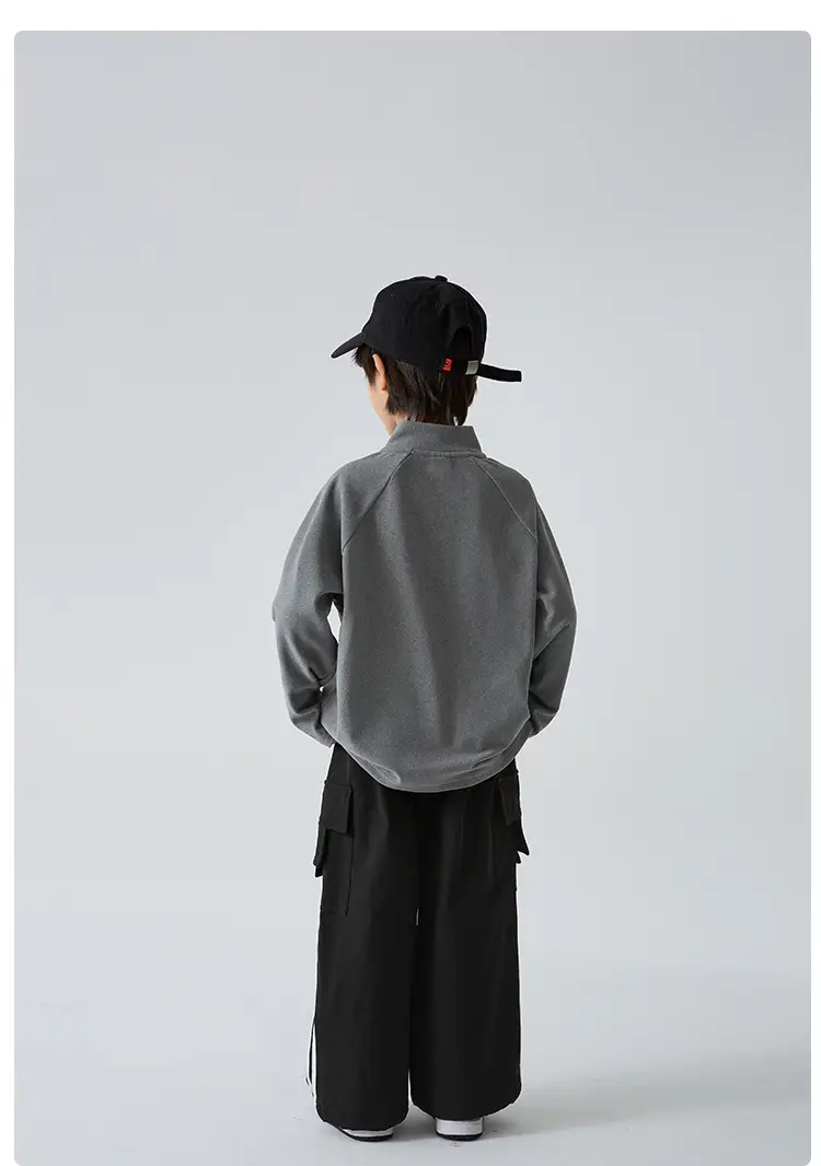 Haima Boys Half-Zip T-Shirt Grey 2025 — feature 14