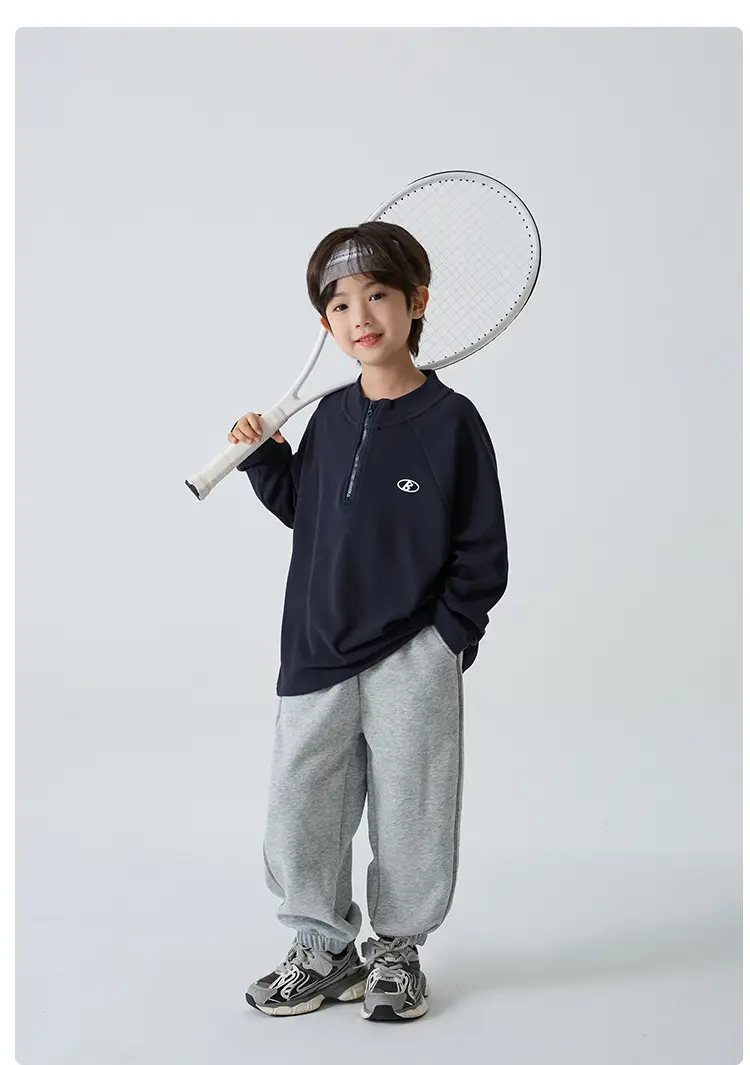 Haima Boys Half-Zip T-Shirt Grey 2025 — feature 9
