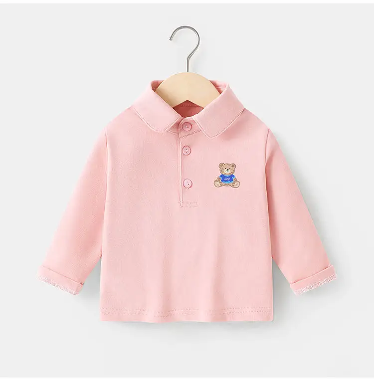 Baby Long Sleeve T-Shirt Grey with Bear Embroidery — feature 10