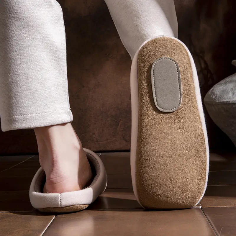 Women's Cotton Slippers for Autumn and Winter, Japanese Style Indoor Soft-Soled Non-Slip Warm Men's Floor Slippers Maternity Slippers