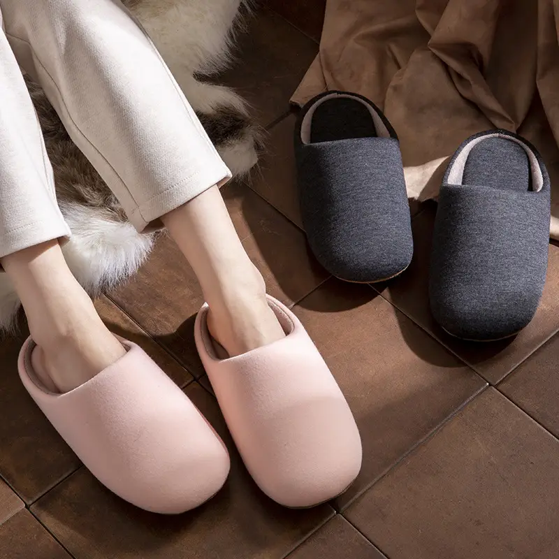 Women's Cotton Slippers for Autumn and Winter, Japanese Style Indoor Soft-Soled Non-Slip Warm Men's Floor Slippers Maternity Slippers