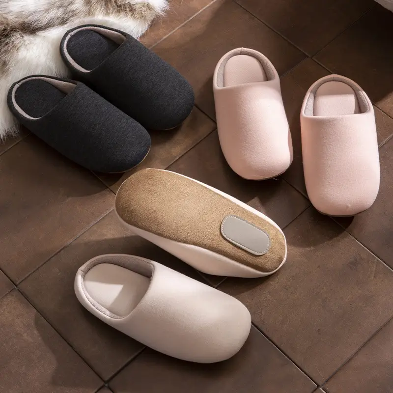 Women's Cotton Slippers for Autumn and Winter, Japanese Style Indoor Soft-Soled Non-Slip Warm Men's Floor Slippers Maternity Slippers
