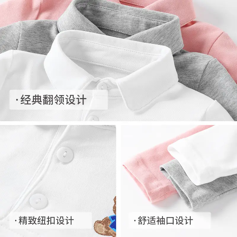 White Long-Sleeve Baby T-Shirt Autumn Spring Fall - Image 6