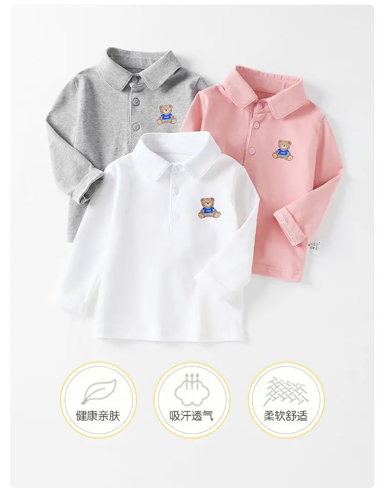 White Long-Sleeve Baby T-Shirt Autumn Spring Fall — feature 1