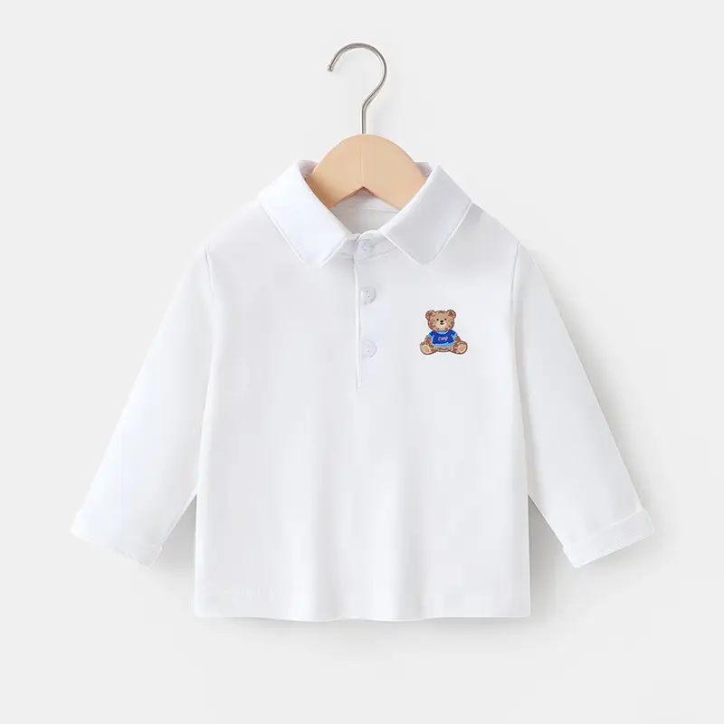 White Long-Sleeve Baby T-Shirt Autumn Spring Fall - Image 3