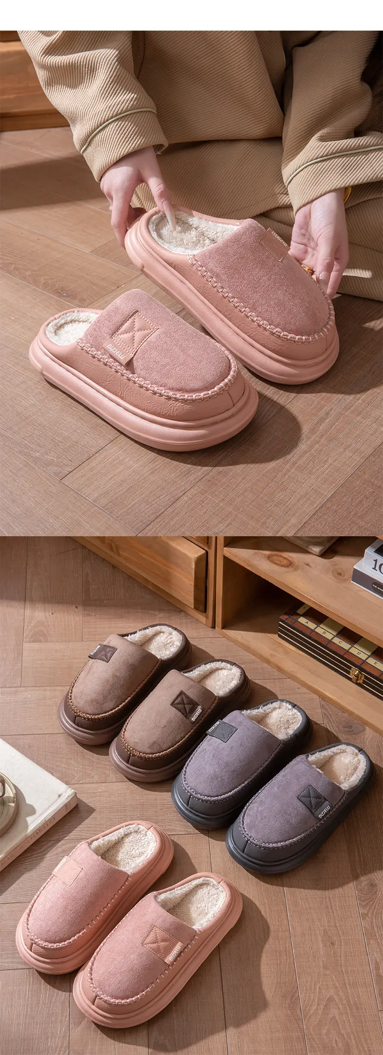 Men Winter Slipper Grey Soft Non-Slip 2025 — feature 10