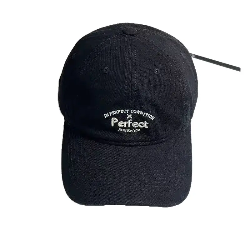 Women Embroidered Letter Cap Gray Duckbill Face Slim