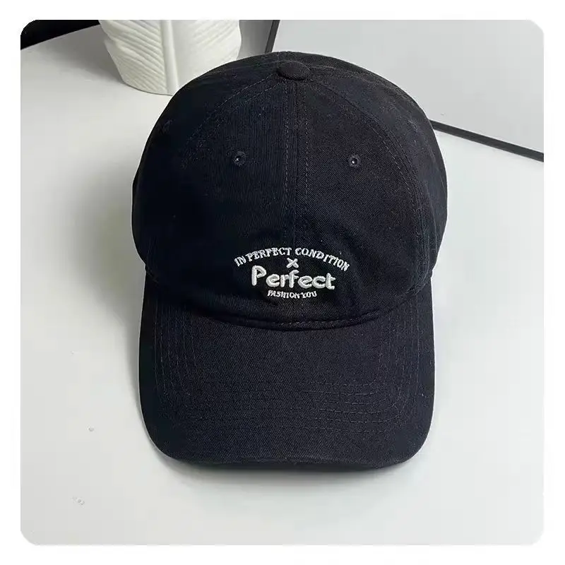 Women Embroidered Letter Cap Gray Duckbill Face Slim — feature 13