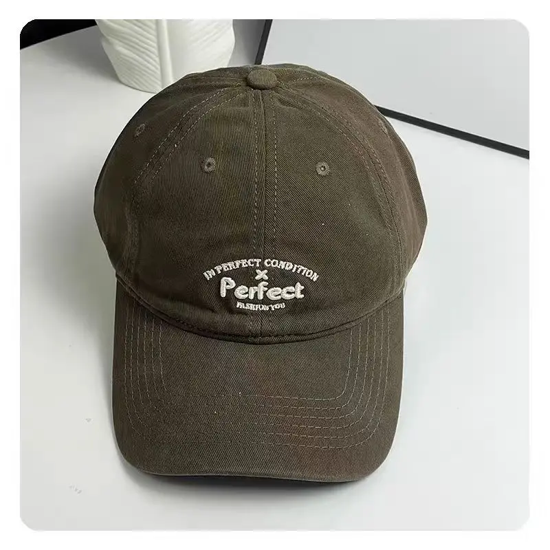 Women Embroidered Letter Cap Gray Duckbill Face Slim — feature 14