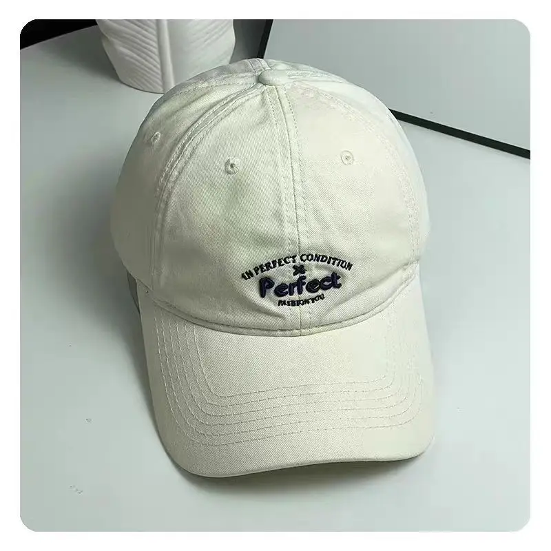 Women Embroidered Letter Cap Gray Duckbill Face Slim — feature 16