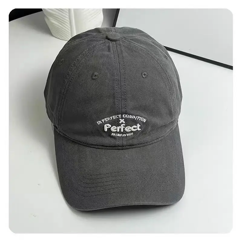 Women Embroidered Letter Cap Gray Duckbill Face Slim — feature 17
