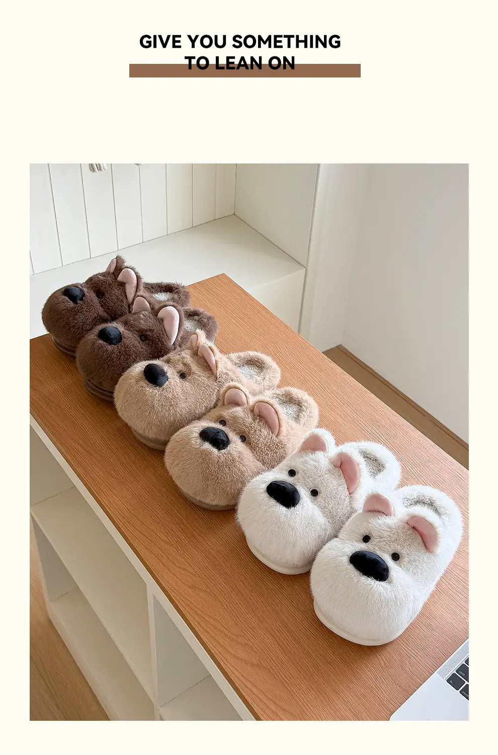 Cute Puppy Cotton Slippers for Women Winter Home Indoor Plush Warm Women's Home Soft Bottom Non-Slip Cotton Slippers Wholesale — feature 14