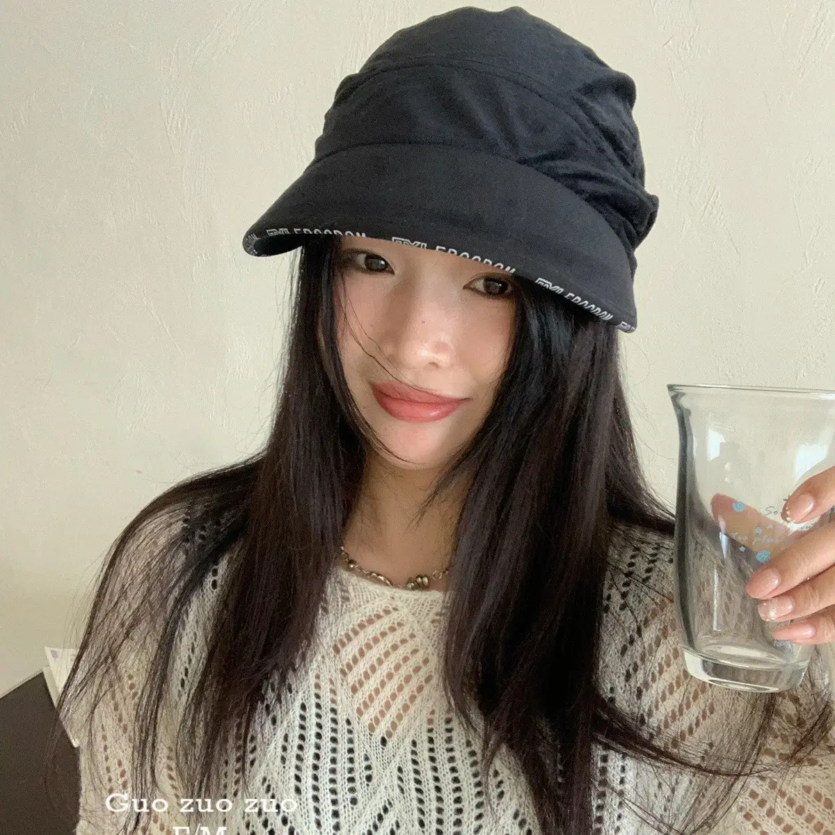 Korean Style Wide Bristle Cap with Strap for Men Women