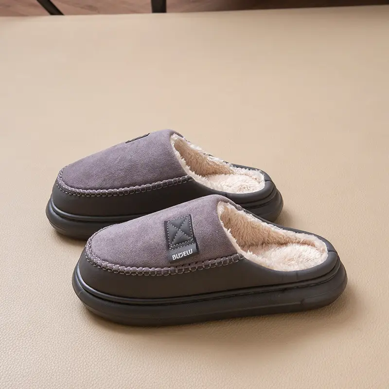 Men Winter Slipper Grey Soft Non-Slip 2025 - Image 2