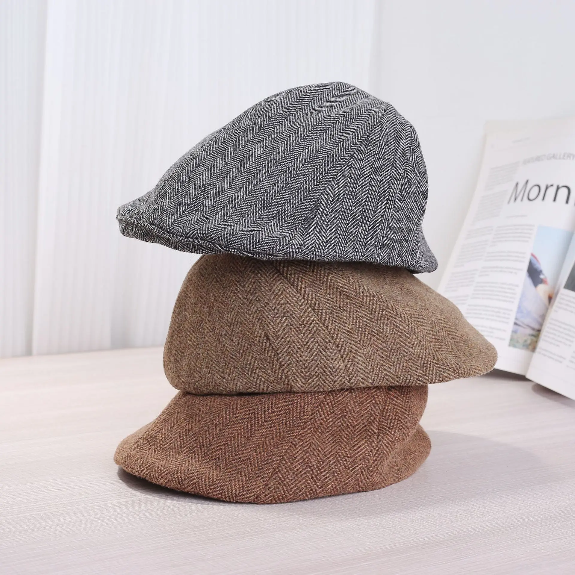 Men's Gray Duckbill Cap European American Style — feature 3