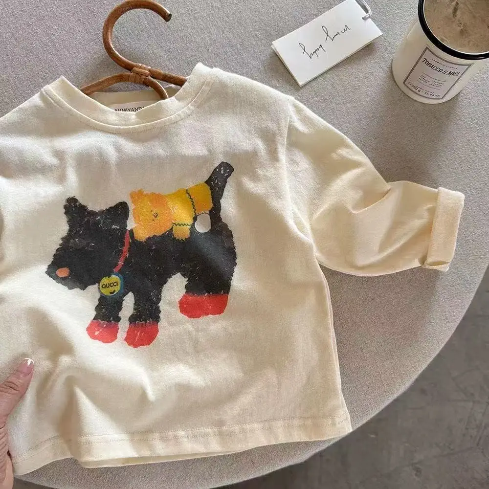 Girls Pure Cotton Cartoon T-Shirt New Spring Autumn Style