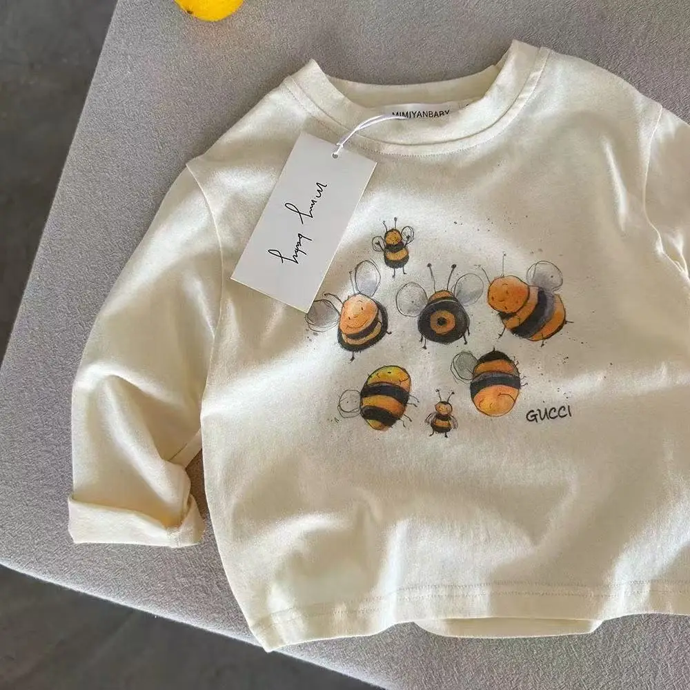 Girls Pure Cotton Cartoon T-Shirt New Spring Autumn Style