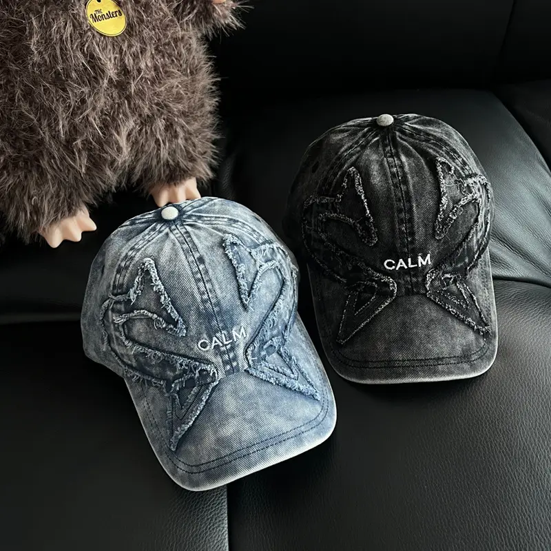 Women Washed Embroidered Baseball Cap Face-Slimming Trendy - Image 5