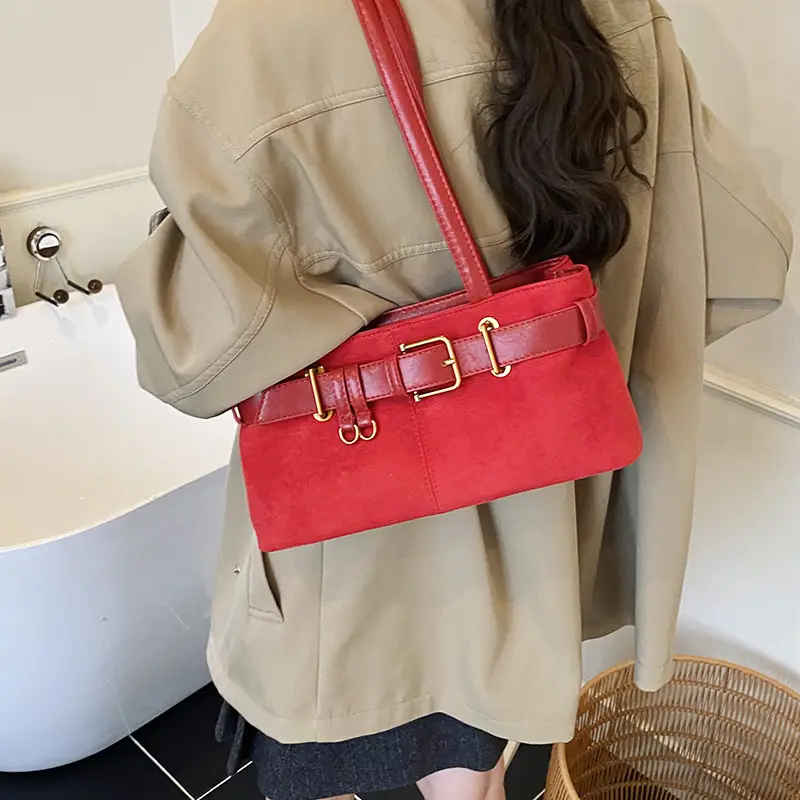Women's Large Cap Leather Shoulder Bag Brown 2025 - Image 7