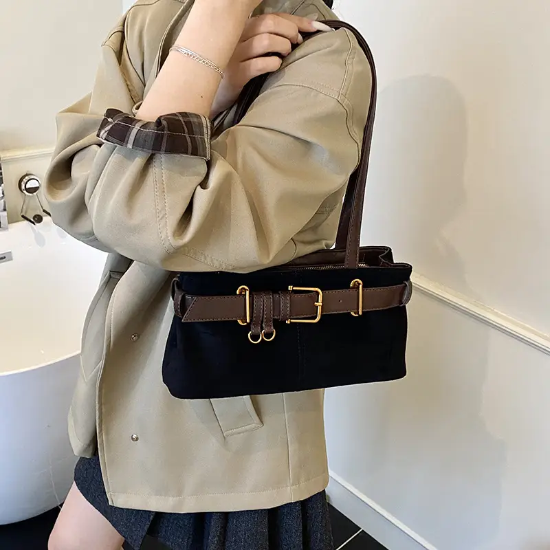 Women's Large Cap Leather Shoulder Bag Brown 2025 - Image 9
