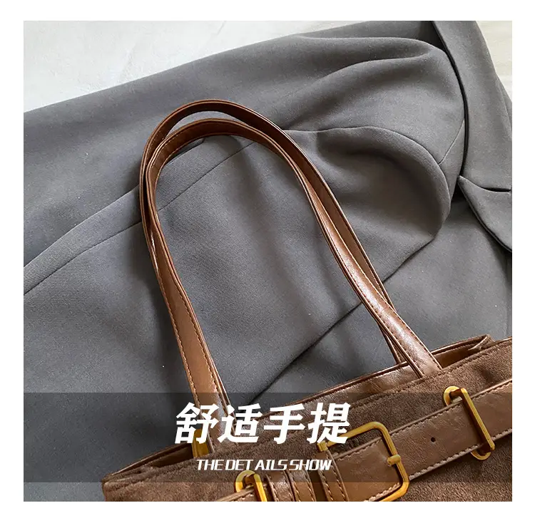 Women's Large Cap Leather Shoulder Bag Brown 2025 — feature 8
