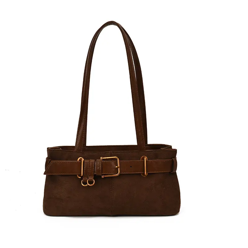 Women's Large Cap Leather Shoulder Bag Brown 2025 - Image 5