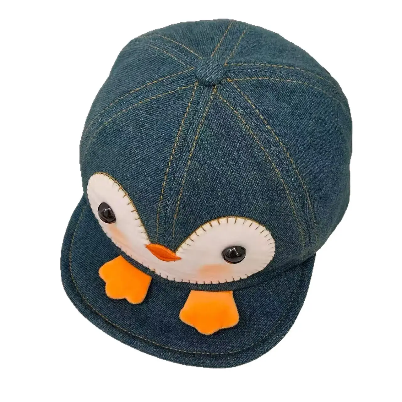 Peanut Q Cap Soft Denim Blue Reversible Brim Baseball Cap - Image 6