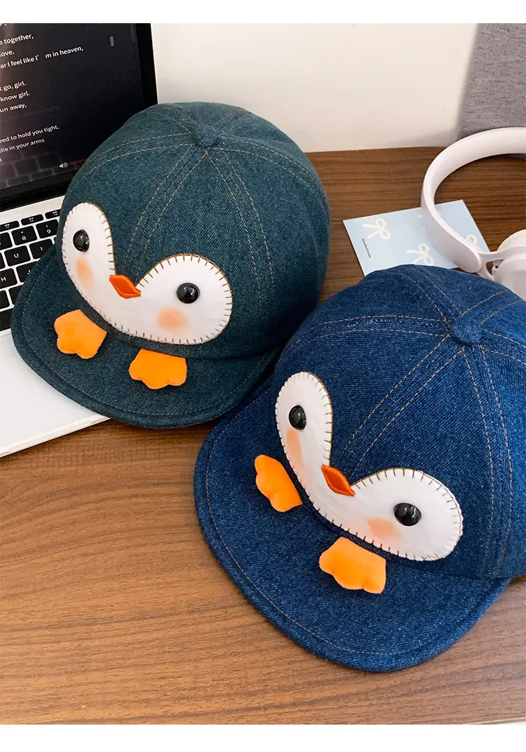 Peanut Q Cap Soft Denim Blue Reversible Brim Baseball Cap — feature 12
