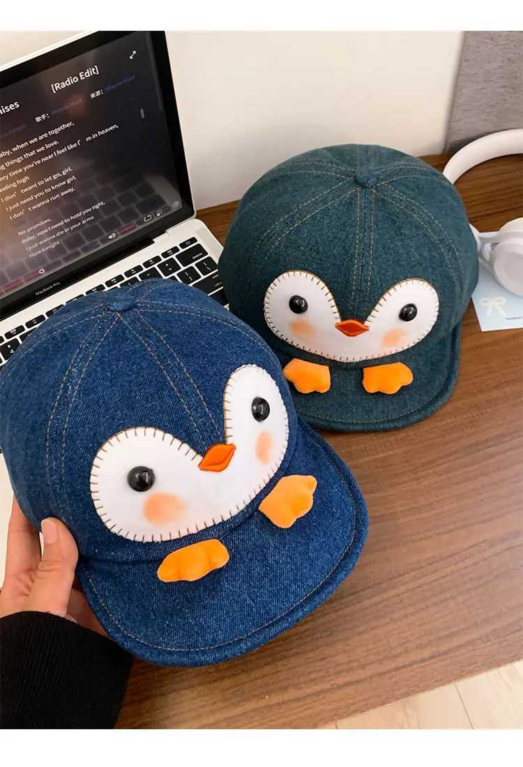 Peanut Q Cap Soft Denim Blue Reversible Brim Baseball Cap — feature 13