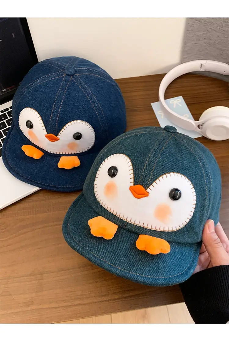 Peanut Q Cap Soft Denim Blue Reversible Brim Baseball Cap — feature 14