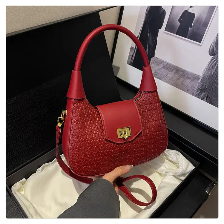 Red Woven Handbag for Women 2025 Casual Shoulder — feature 28
