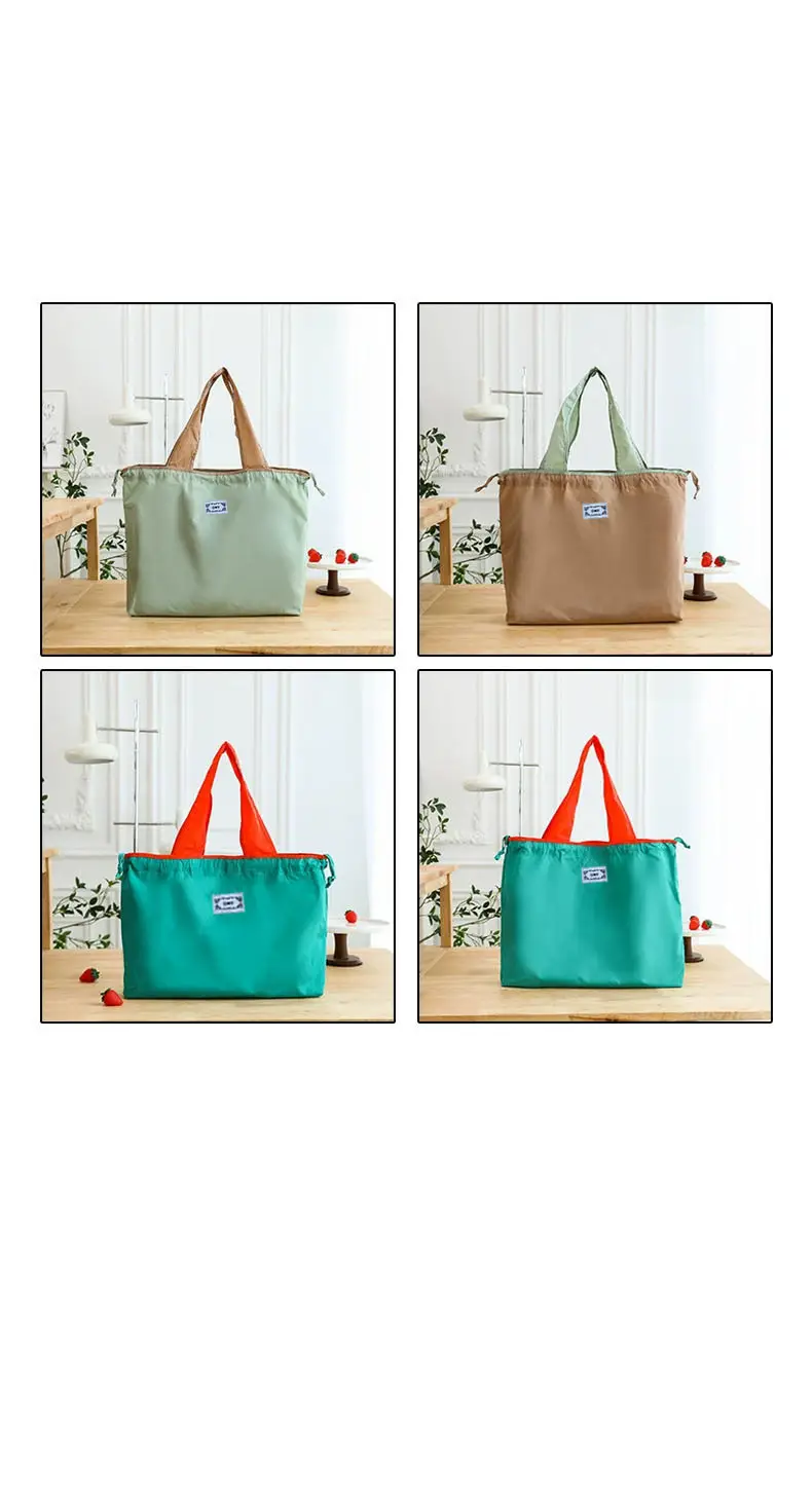Cross-Border Cloud Shoulder Bag Teal Orange Drawstring Large — feature 20