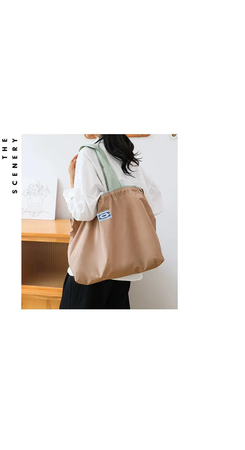 Cross-Border Cloud Shoulder Bag Teal Orange Drawstring Large — feature 23