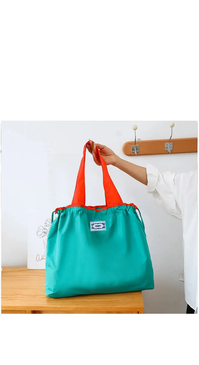 Cross-Border Cloud Shoulder Bag Teal Orange Drawstring Large — feature 25