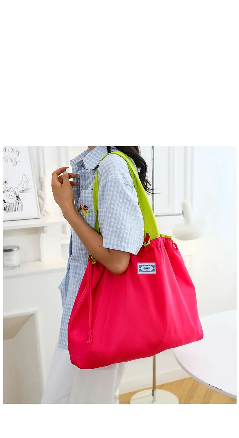 Cross-Border Cloud Shoulder Bag Teal Orange Drawstring Large — feature 33