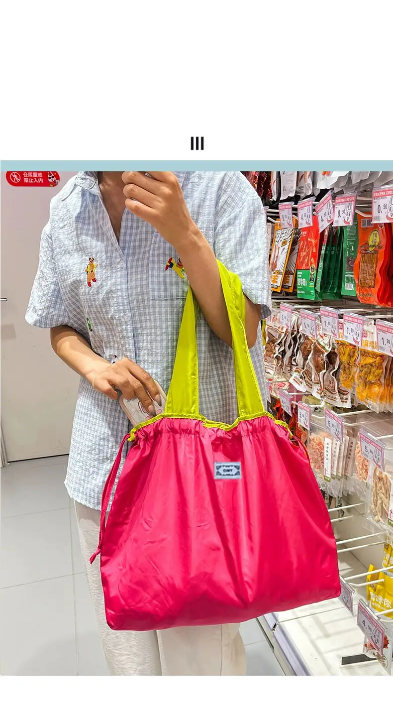 Cross-Border Cloud Shoulder Bag Teal Orange Drawstring Large — feature 34